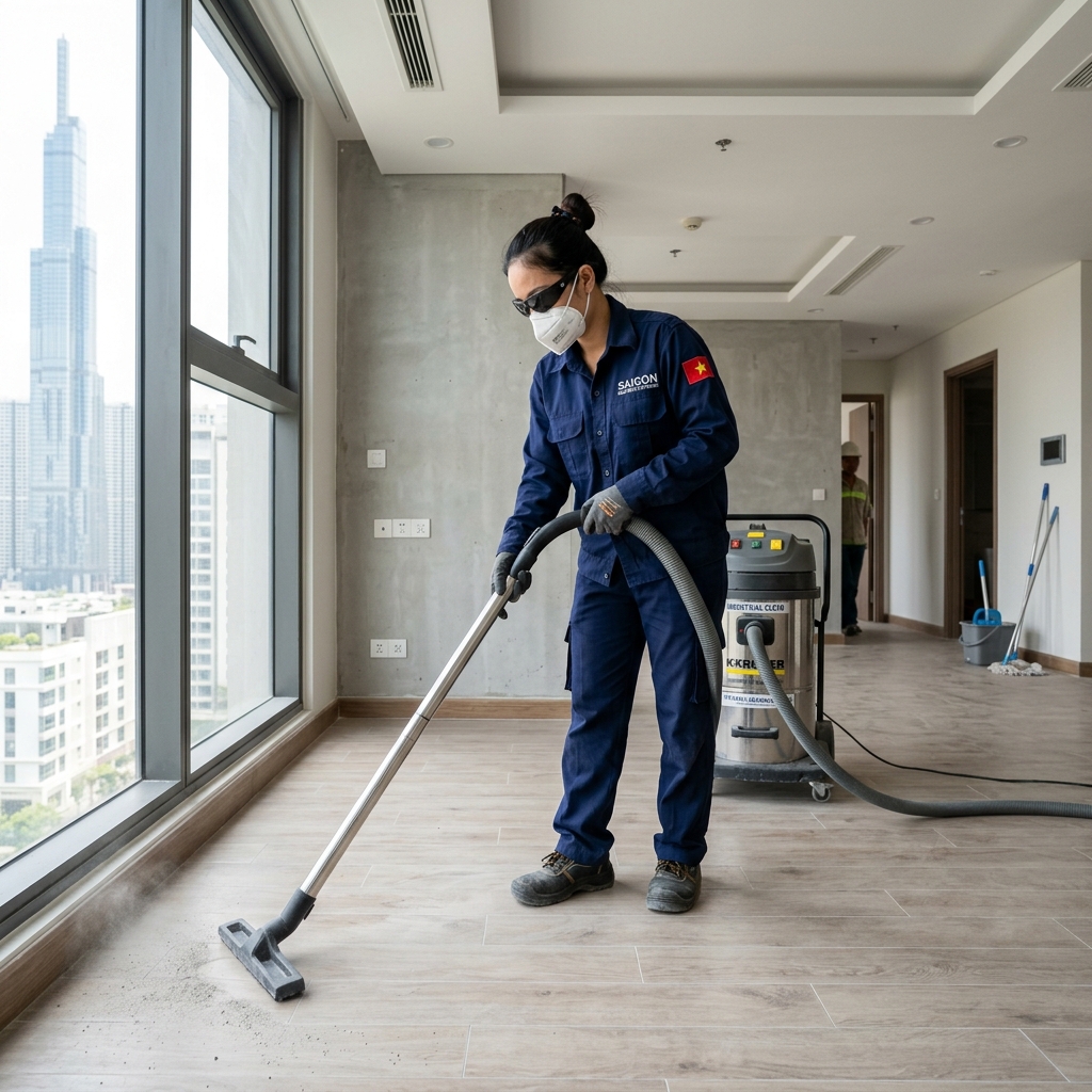 Vệ sinh công trình sau xây dựng
